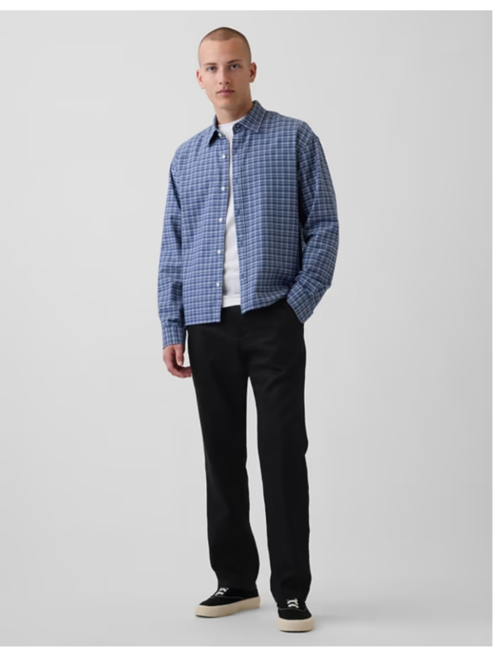 GAP Men's Linen-Cotton Relaxed Straight Trousers Black Pants Size 32x30 NWT $80